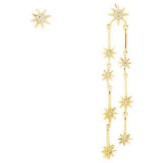 Non-matching 925 Sterling Silver Sar Fringed Earring