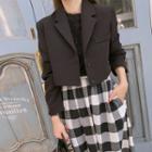Single-breasted Cropped Blazer Black - One Size