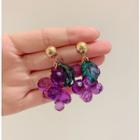 Faux Crystal Grape Dangle Earring 1 Pair - Purple - One Size