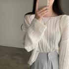 Round Neck Cable Knit Oversized Top