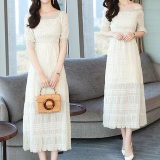 Chiffon Elbow-sleeve Dress
