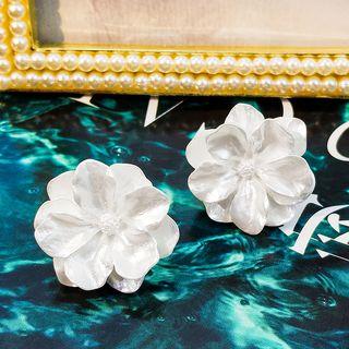 Flower Stud Earring White - One Size