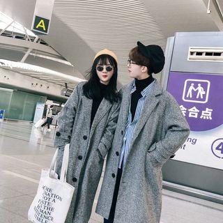 Couple Matching Herringbone Buttoned Coat