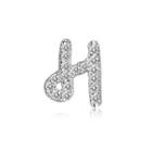 Left Right Accessory - 9k White Gold Initial H Pave Diamond Single Stud Earring (0.04cttw)