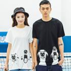 Couple Matching Dog Print Short-sleeve T-shirt