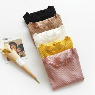 Bell-sleeve Frill-trim Knit Top