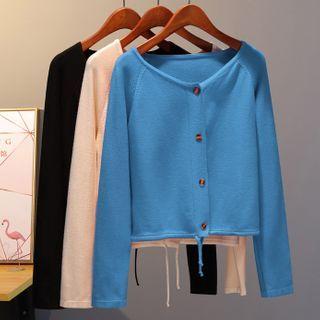Drawstring-waist Cardigan