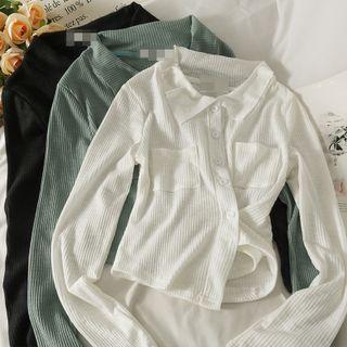 Ribbed Slim-fit Crop Shirt