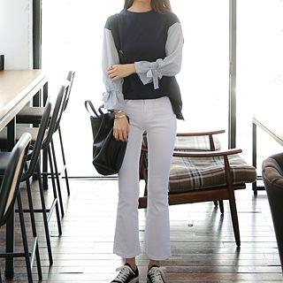 Boot-cut Slim-fit Pants
