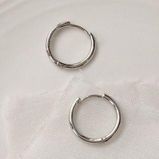 Mini Hoop Earring 1 Pair - A-645 - Silver - One Size