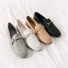 Square-neck Chain-detail Loafers