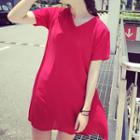 V-neck Short-sleeve A-line Dress