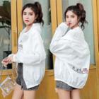 Chinese Character Hooded Light Jacket