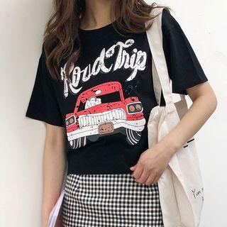 Car Printed Short-sleeve T-shirt