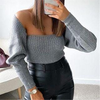 Knit Tube Top / Plain Shrug