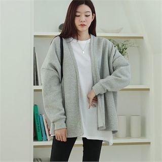 Fleece-lined Open Cardigan