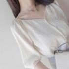 Lantern-sleeve Blouse / Ruffle Hem Mini A-line Skirt / Set