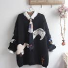 Cat Jacquard Sweater / Shirt / Set