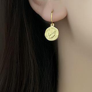 Alloy Embossed Dangle Earring 1 Pair - Gold - One Size