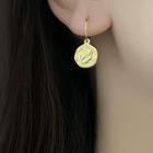 Alloy Embossed Dangle Earring 1 Pair - Gold - One Size