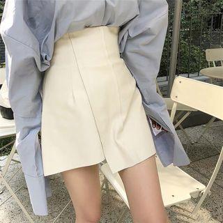 Long-sleeve Shirt / Mini Sheath Skirt