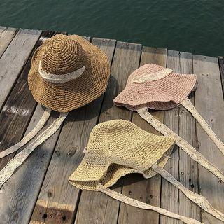 Foldable Lace Straw Hat