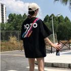 Printed Elbow-sleeve T-shirt / Printed Sling Bag