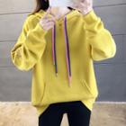 Letter Embroidered Double Strap Hoodie
