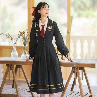 Shirt / Long-sleeve A-line Dress / Tie / Set