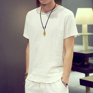 Short Sleeve Linen Cotton Top