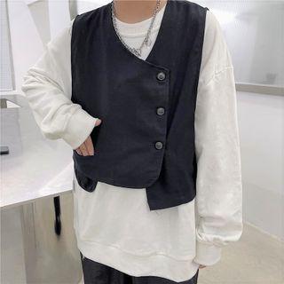 Button-up Cropped Vest