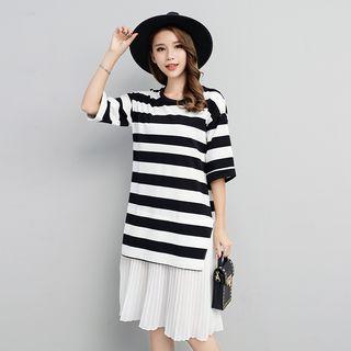 Short-sleeve Striped Nursery Dress
