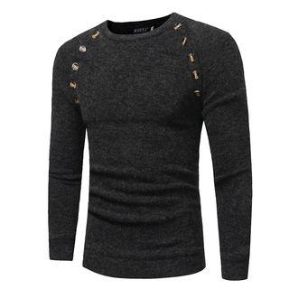 Button Detail Long-sleeve Knitted Top