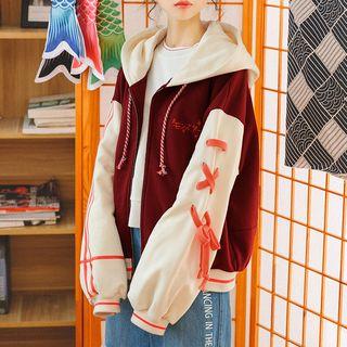 Lace-up Detail Hooded Jacket