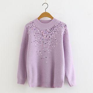 Sequined Long-sleeved Top