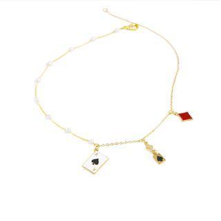 Poker Card Pendant Alloy Necklace Necklace - Gold - One Size