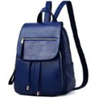 Zip Detail Drawstring Faux-leather Backpack
