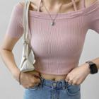 Off-shoulder Strappy Crop Top