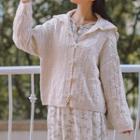 Cable Knit Cardigan Beige - One Size