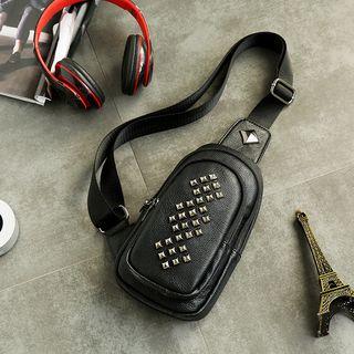 Faux Leather Studded Sling Bag