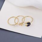 Star Ring Set 6236 - Set Of 3 - Gold - One Size