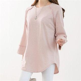 Long-sleeve Cotton Mini T-shirt Dress