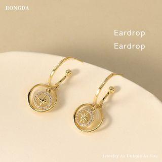 Heart Rhinestone Alloy Cuff Earring 1 Pc - Gold - One Size