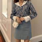 Long-sleeve Collar Blouse As Shown In Figure - One Size