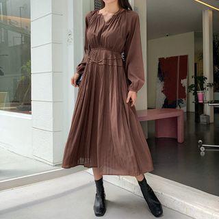 Band-waist Pleated Dress