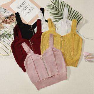 Zipped Knit Camisole Top