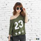 Graphic V-neck Short-sleeve T-shirt