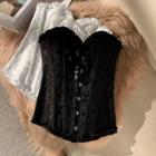 Frill Trim Lace Corset Top