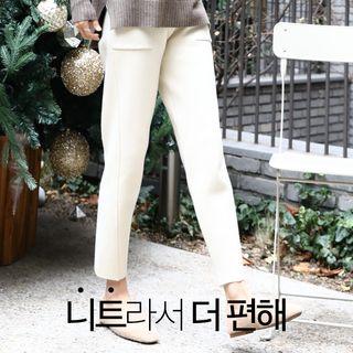 Band-waist Pocket-detail Knit Pants