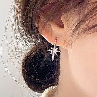 Rhinestone Star Drop Earring 1 Pair - One Size